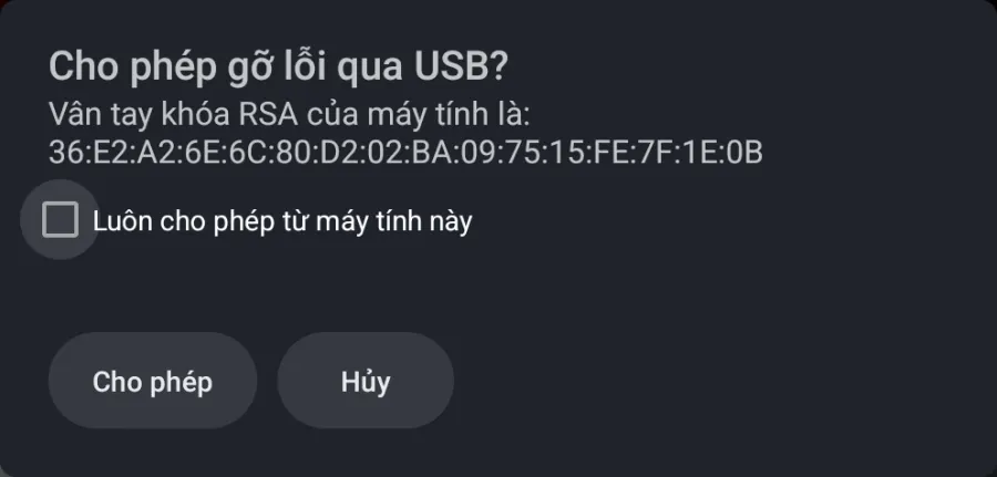 Bấm Cho phép trên tivi