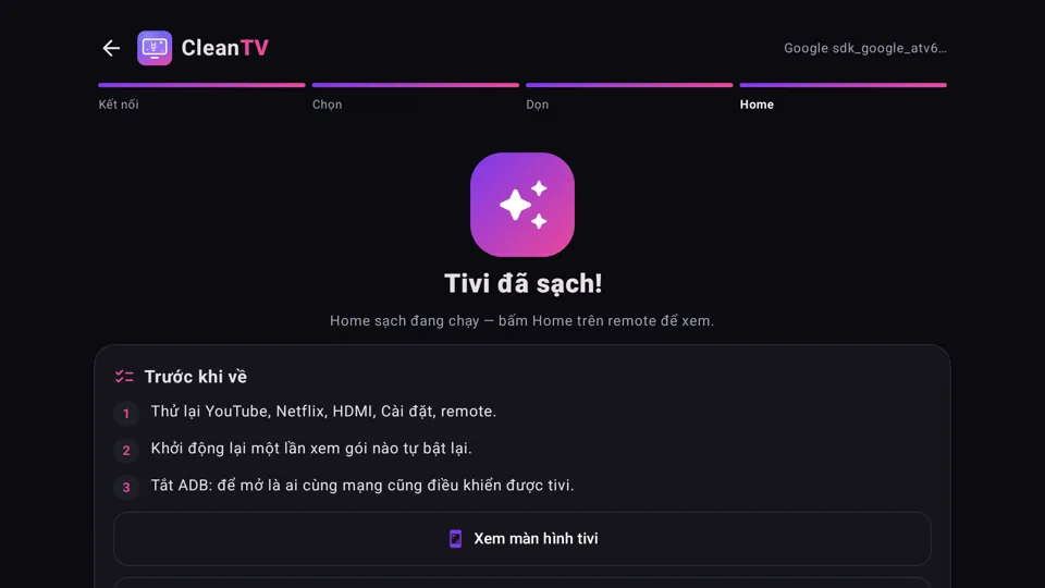 CleanTV trên tivi báo Tivi đã sạch